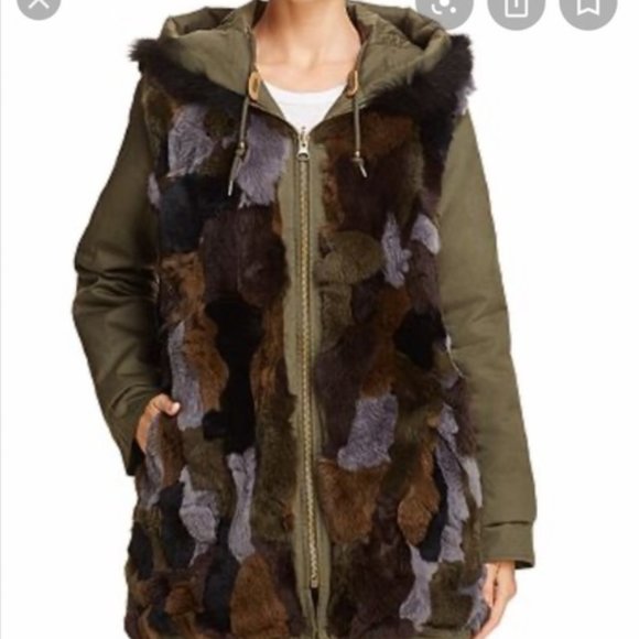 Aqua Reversible Fur Anorak Jacket
